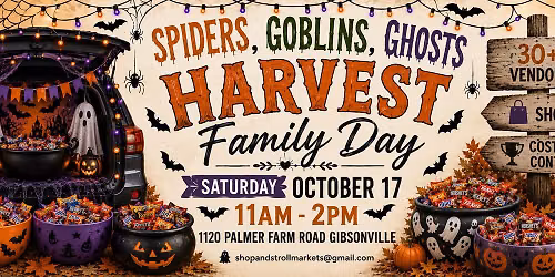 Spiders, Goblins and Ghost Harvest Family Day