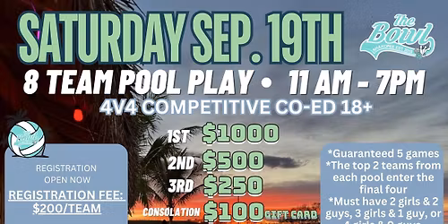 September 19th- Competitive Volleyball Tournament 