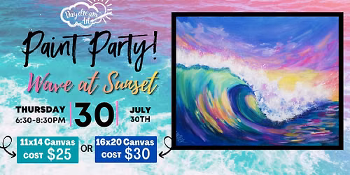 Wave at Sunset Paint Party