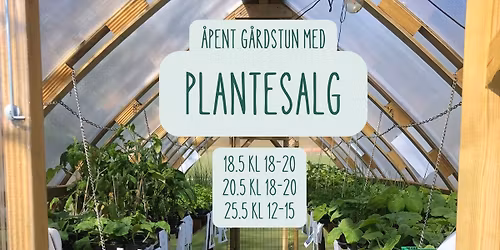 \u00c5pent g\u00e5rdstun med plantesalg