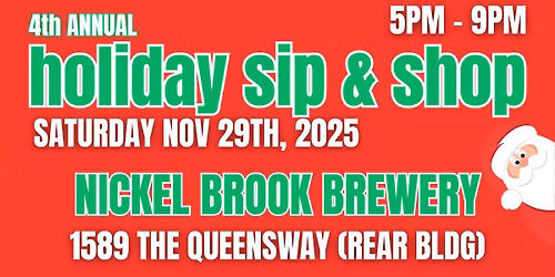 4th Annual Holiday Sip & Shop @ Nickel Brook Brewery