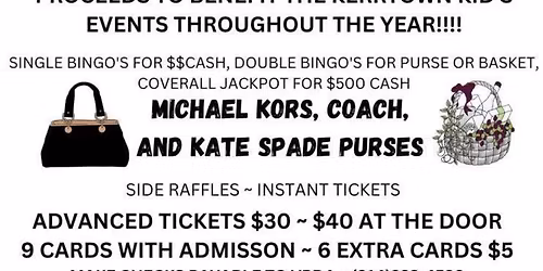 Kerrtown Community Center Bags, Baskets, and Bingo!