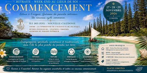 Retraite \u2013 Week-end au c\u0153ur de soi : "AU COMMENCEMENT...", \u00e0 l'\u00eele des Pins