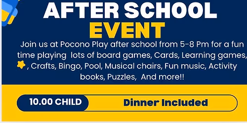 Kids after school event at Pocono Play