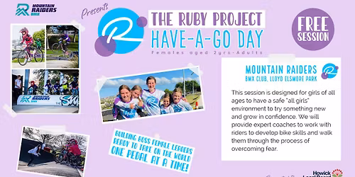 FREE Girls Only BMX Give it a Go - 2 & 16 Nov 2025 - Lloyd Elsmore Park