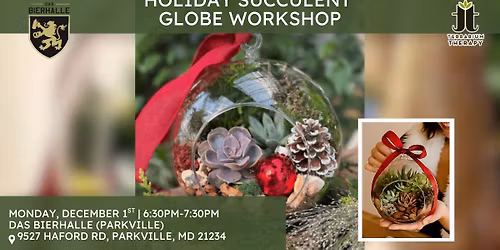 Holiday Succulent Globe Workshop at Das Bierhalle (Parkville)