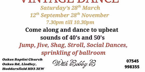 \ud83d\udc83\ud83d\udd7a Vintage Dance Saturday 12th September \ud83d\udc83\ud83d\udd7a
