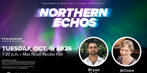 Faculty and Guest Artist Recital: Northern Echos- Bryan Hall, violin