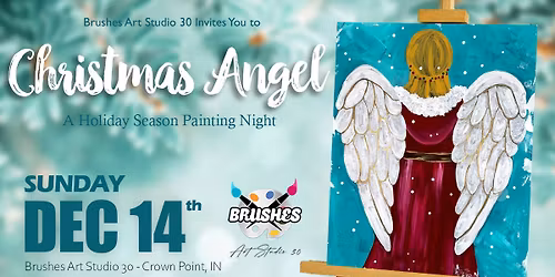 The Christmas Angel Paint Night at Brushes Art Studio 30