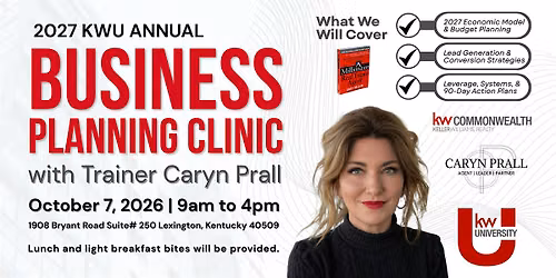 2027 KWU Annual Business Planning Clinic with Caryn Prall in KWC