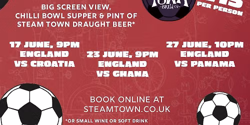 World Cup: England vs Croatia - Watch live at Steam Town