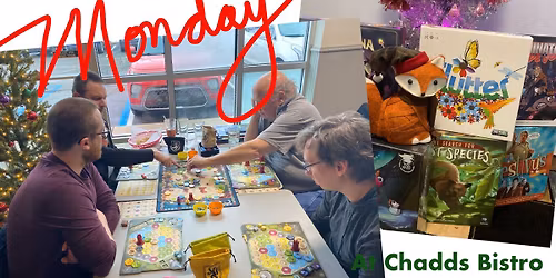 Monday at Chadds Bistro in Shelby Township, Board Game night Holiday countdown.