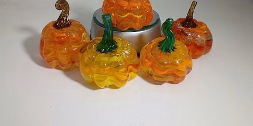 Creating your art glass pumpkin with Cullet. No one can copy your colors!