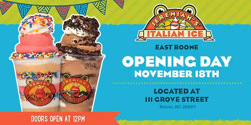 Jeremiah's Ice of East Boone OPENING DAY! 