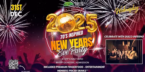 NEW YEARS EVE 70'S INSPIRED @ MONTY ELTHAM RSL