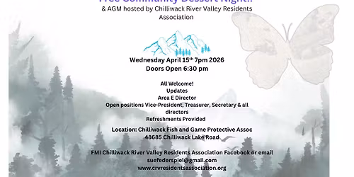 Free Community Dessert Night and AGM