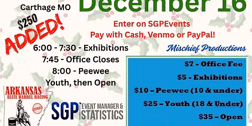 Turkey Trot Barrel Race- $250 Added