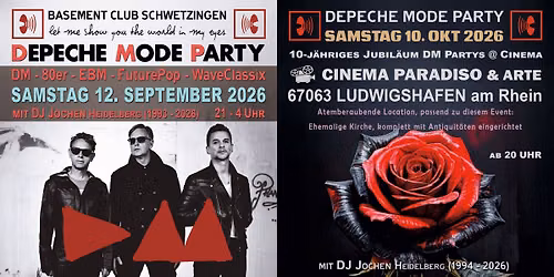 Depeche Mode Party im Basement Club Schwetzingen (ab 21 Uhr, Samstag 12. September - Part 2)