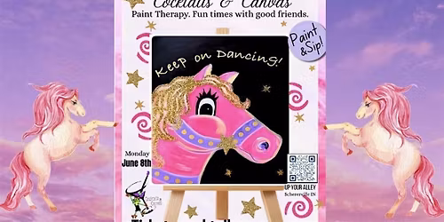 Pink Pony "Keep on Dancing!" Cocktails and Canvas Fun Paint & Sip Art Event