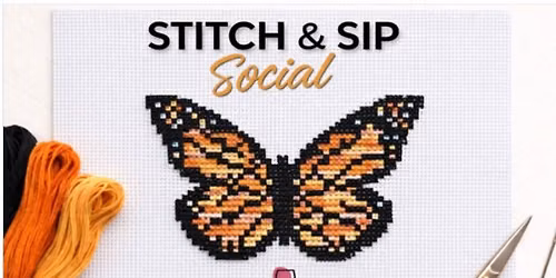 NEW! "Stitch & Sip Social!" Monarch Butterfly On Wheels At Cafe DeVille In Nipomo!