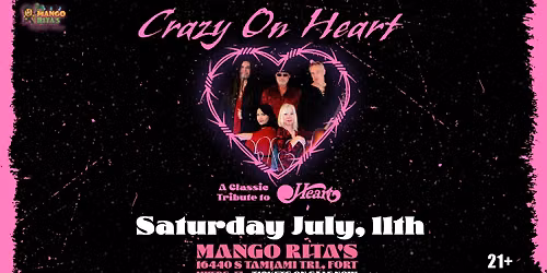 CRAZY ON HEART - A CLASSIC TRIBUTE TO HEART from Knoxville, TN at Mango Rita's Rhythm House July 11