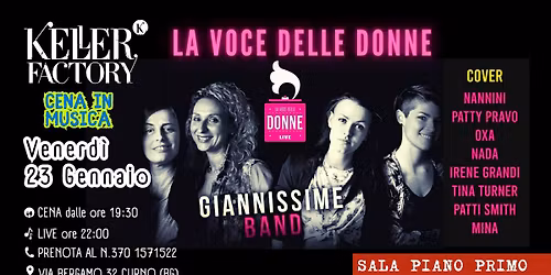 Cena in Musica con La Voce delle Donne - by Giannissime band (Piano Primo)