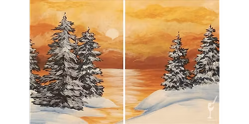 Duet Golden Winter Forest - Paint and Sip in San Antonio | Classpop!\u2122