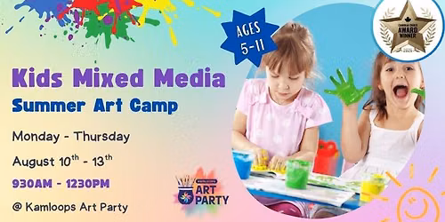 Kids Summer Art Camp - 4 Day Mixed Media (Aug. 10 - 13)