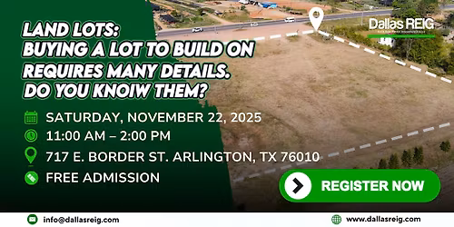 How to Spot, Evaluate, and Profit from Land Lots \u2013 Join us on Nov 22!