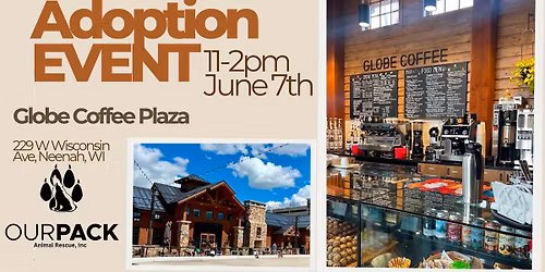 Pups & coffee at The Globe Plaza-Neenah