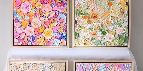 Textured Putty \u201cFlower Canvas\u201d Painting Class!