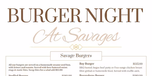 Burger Night @Savages