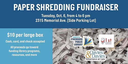 Fall Paper Shredding Fundraiser