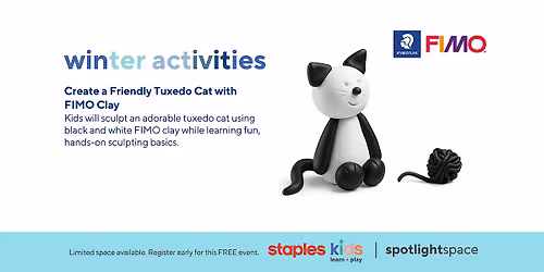 Create a Friendly Tuxedo Cat with FIMO Clay Staples St Albert Sq Store 111