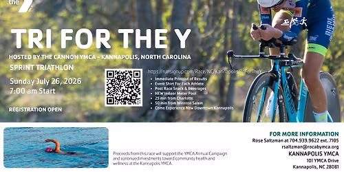 TRI FOR THE Y - Sprint Triathlon presented by the Kannapolis YMCA