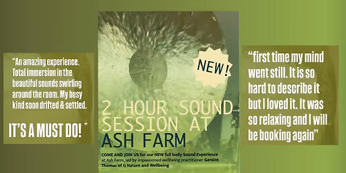 2 HOUR SOUND SESSION AT ASH FARM with lunch
