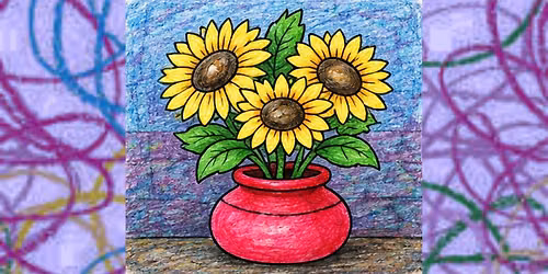 Still Life Sunflowers in a Vase \u2013 Kids Pencil Drawing Class