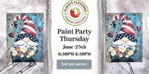 Paint Party at Always Flavored: Patriotic Gnome