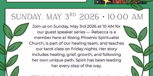 Sunday Guest Speaker Rebecca Lacroix