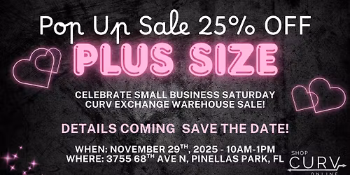 SATURDAY PLUS SIZE POP UP SALE - MEGA DEALS FOR THE HOLIDAYS!