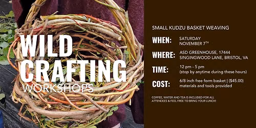Wildcrafting Workshop: Small Kudzu Basket Weaving