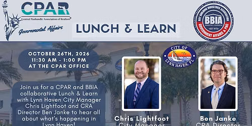 CPAR & BBIA Governmental Affairs Lunch & Learn: Lynn Haven