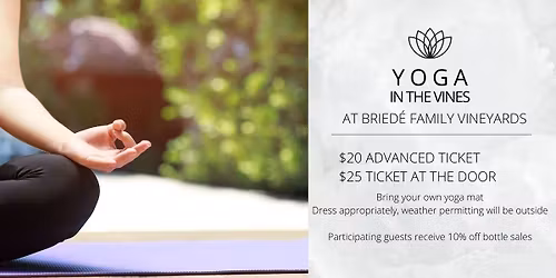 Yoga in the Vines at Briedé Family Vineyards