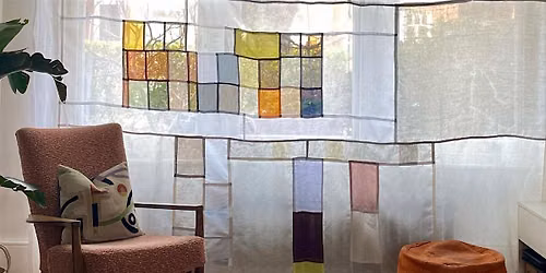 Learn to sew a 'bojagi' style patchwork hanging reusing sheer samples