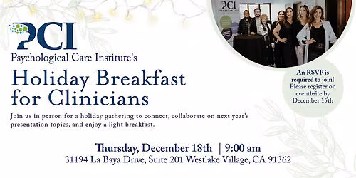 PCI's Breakfast for Clinicians - A Holiday Gathering