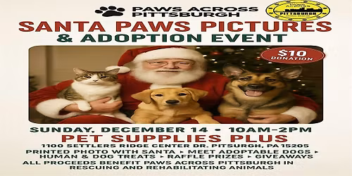 Santa Paws Pictures and Adoption Event at Pet Supplies Plus Robinson