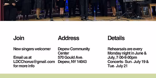 Lancaster Depew Community Chorus - 1st Rehearsal, Summer 2026