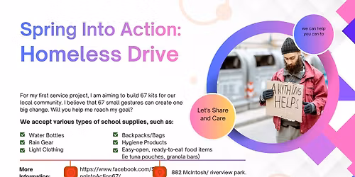 Spring Into Action: Homeless Drive