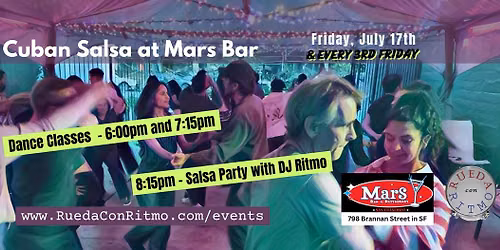 Salsa Classes & Party at Mars Bar (3rd Fridays)