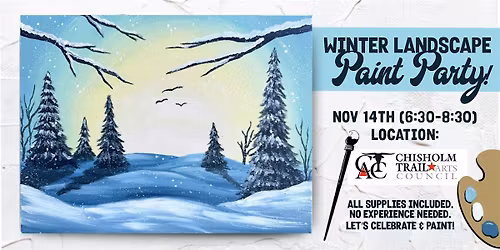 Winter Landscape Paint Party at Chisholm Trail Arts Council